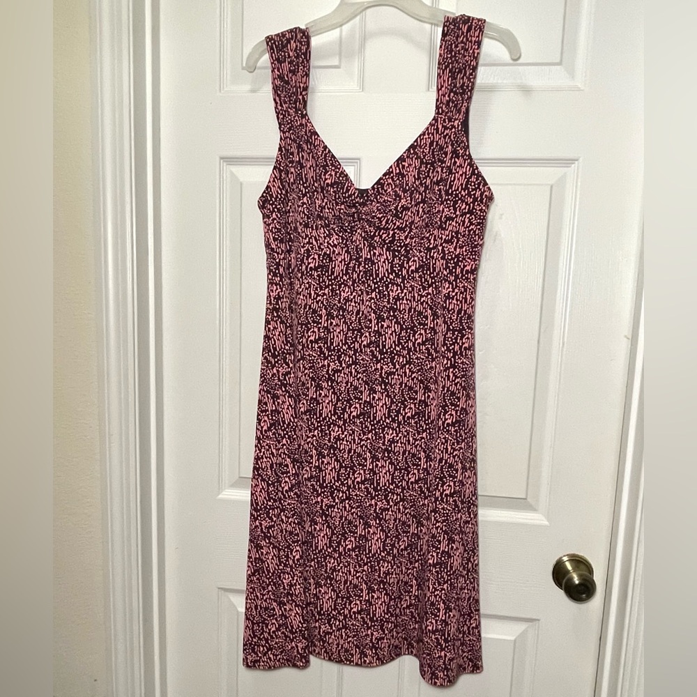 Tiana B. Brown and Pink Stretchy Lightweight Sleeveless MIDI Dress Size XL.
